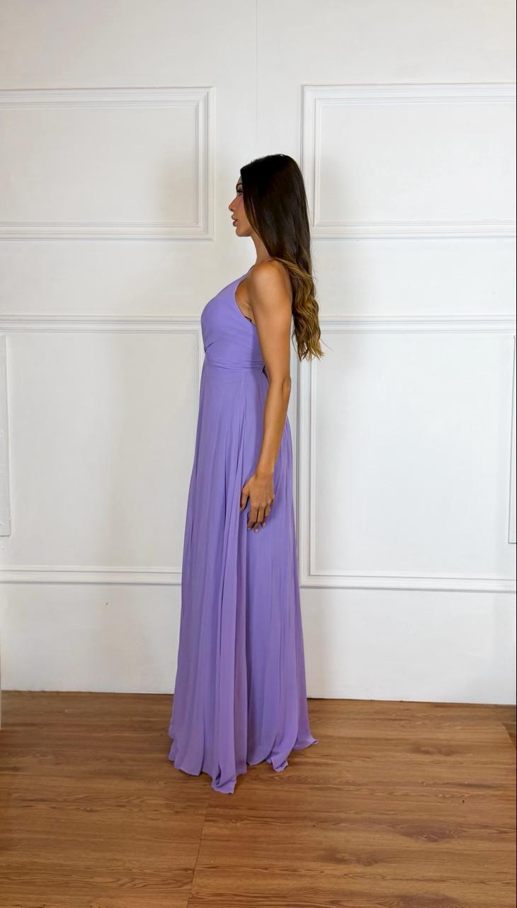 Vestido Longo Crepe Ref 044390 - LILAS