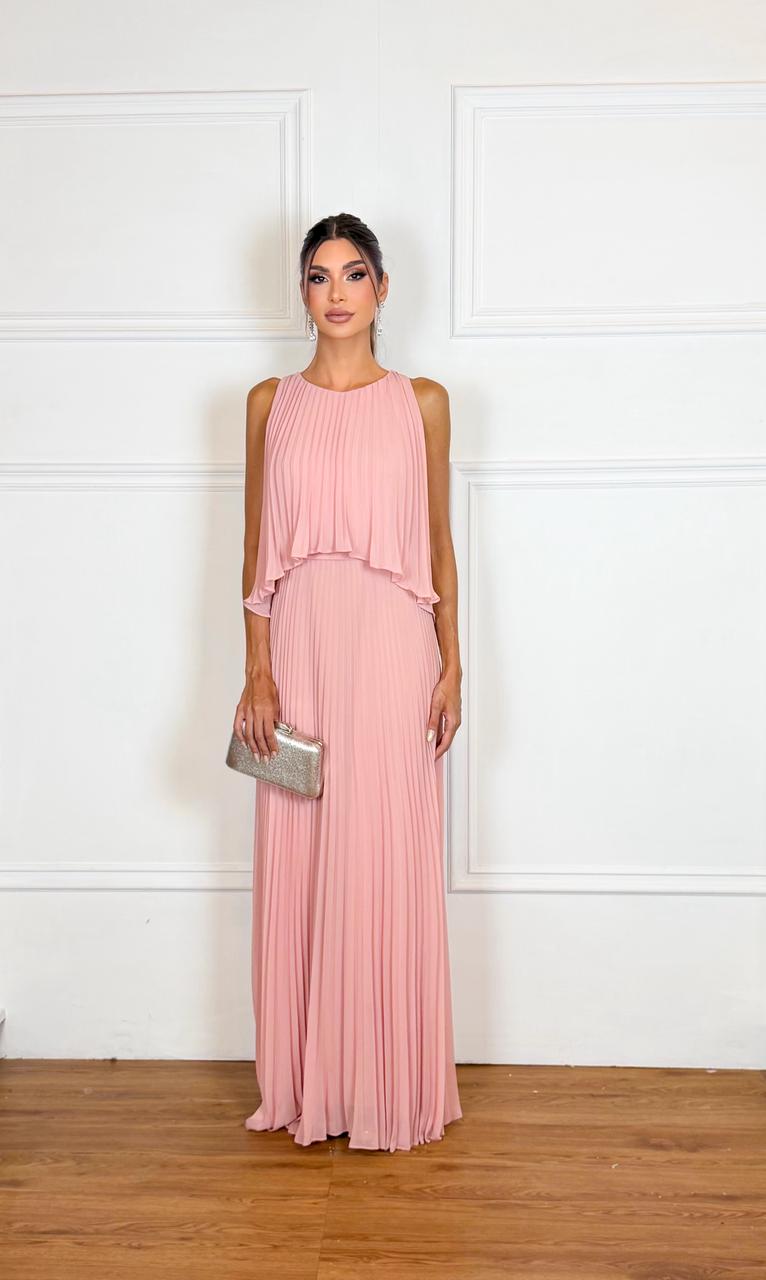 Vestido Longo Crepe Ref. 045504 - ROSE