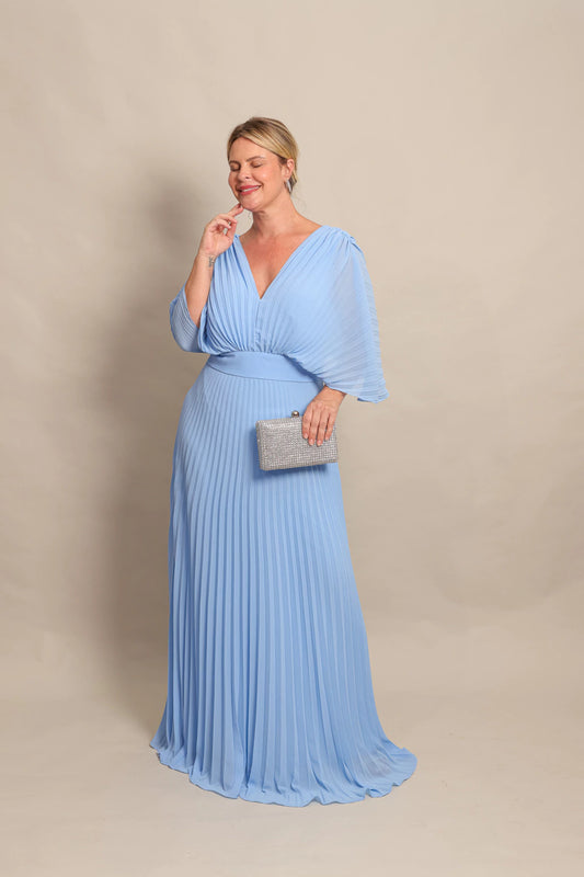 Vestido Plissado Ref. 048793 - AZUL SERENITY