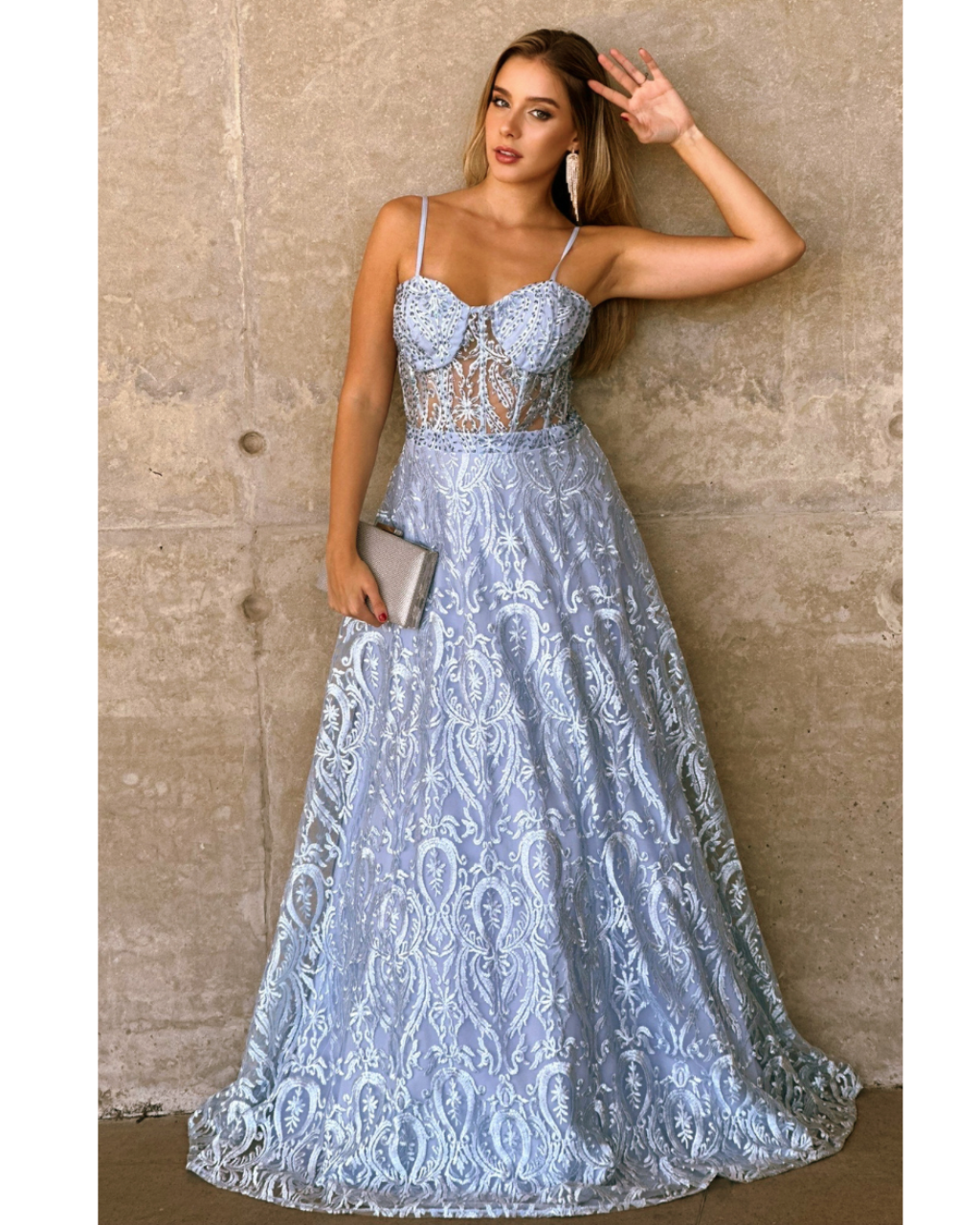 Vestido Guippir Ref. 046949 - AZUL SERENITY