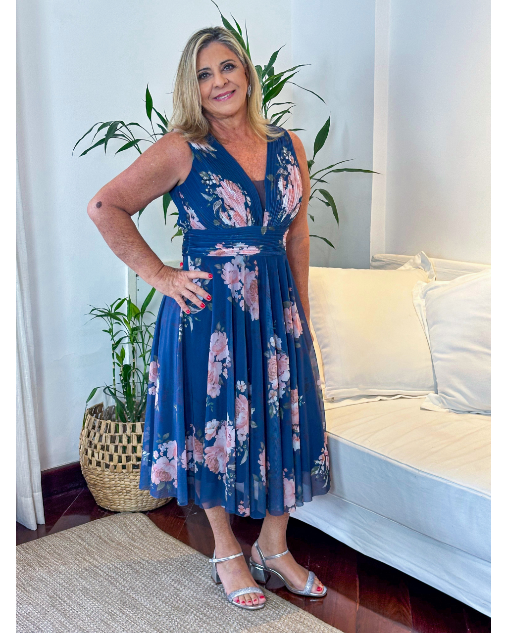 Vestido Floral Ref. 047663 - MARINHO