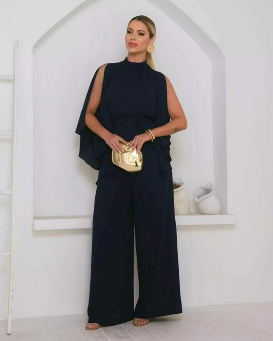 Conjunto Blusa Gola Alta e Calça Ref. 048944 - MARINHO