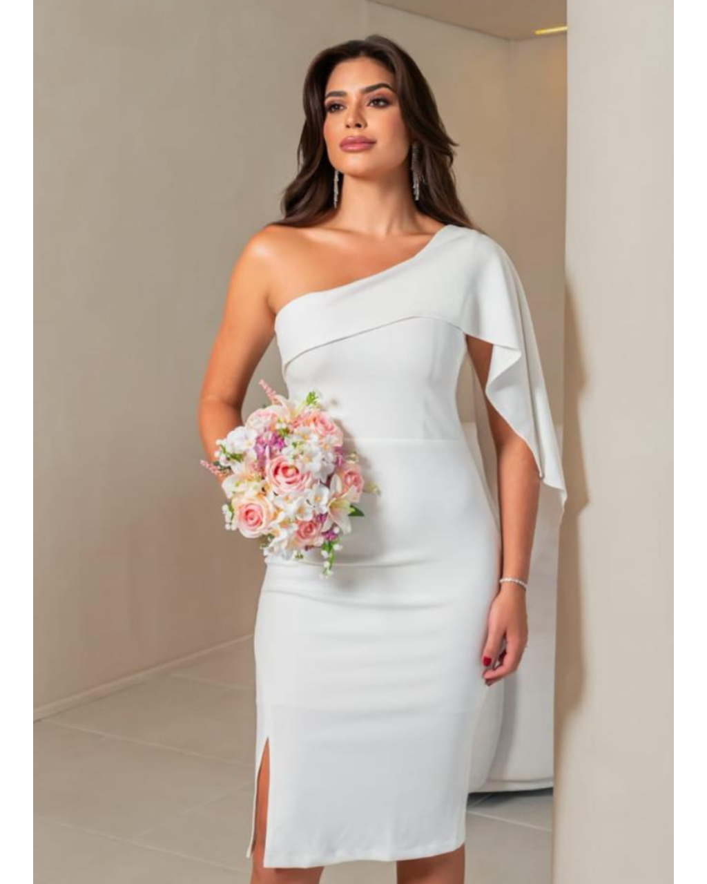 Vestido Midi Ref. 047822 - BRANCO