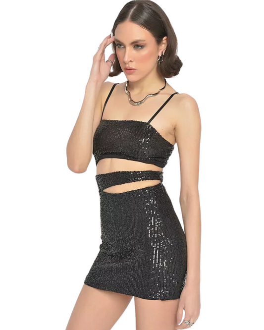 Vestido Paetê Ref. 048410 - PRETO