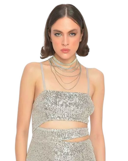 Vestido Paetê Ref. 048410 - PRATA