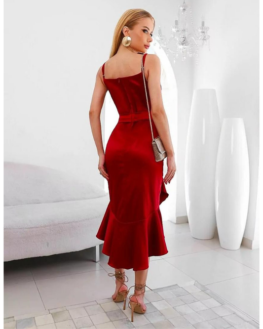 Vestido Cetim Ref. 048735 - MARSALA