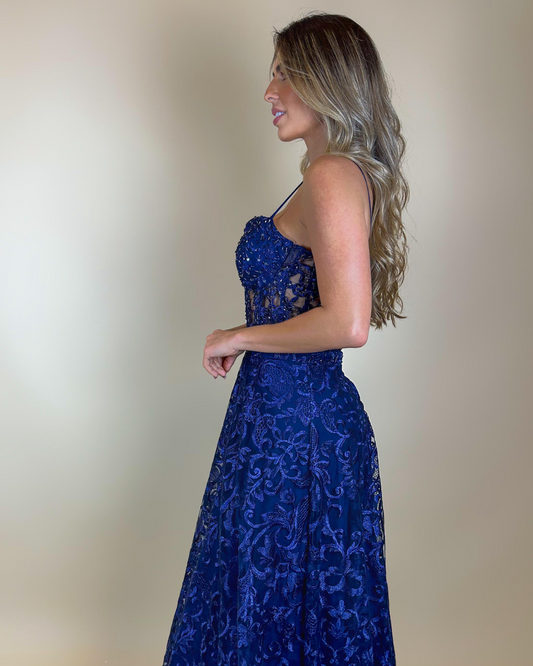 Vestido Guippir Ref. 046949 - MARINHO