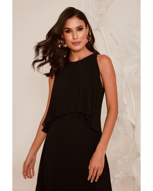 Vestido Longo Crepe Ref. 045504 - PRETO