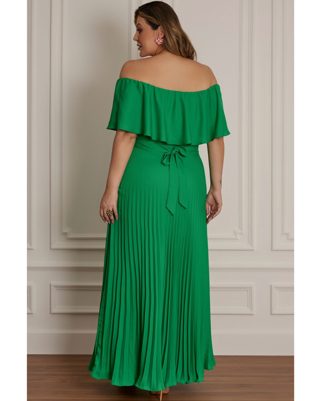 Vestido Longo Crepe Ref. 045798 - VERDE