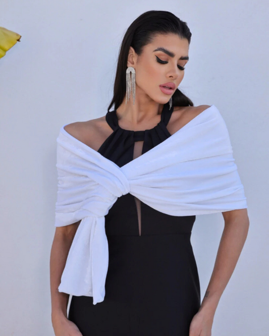 Estola de Veludo Ref. 040609 - BRANCO