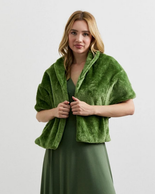 Estola de Pele Ref. 040607 - VERDE OLIVA