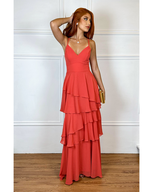 Vestido Longo Ref. 048953 - TERRACOTA