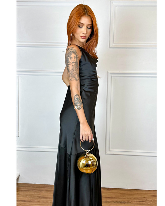 Vestido Cetim Ref. 048139 - PRETO