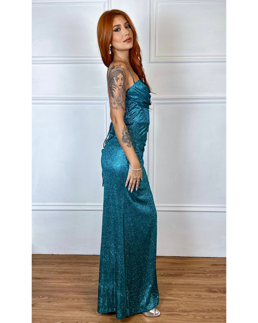Vestido Longo Ref. 048046 - VERDE ESMERALDA