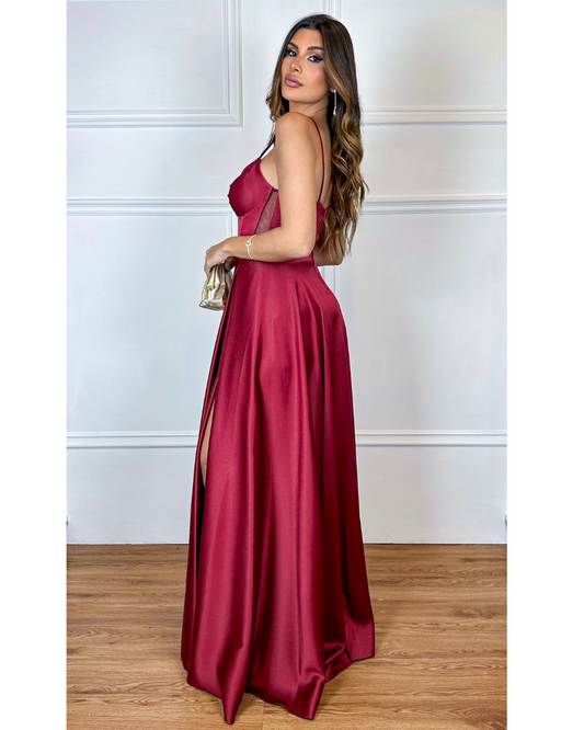 Vestido Cetim Ref. 048941 - MARSALA