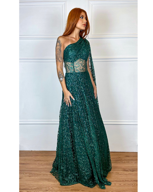 Vestido Tule Glitter Ref. 048942 - VERDE ESMERALDA