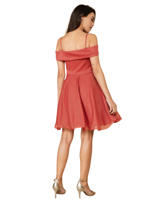 Vestido Midi Lurex Ref. 045285 - TERRACOTA
