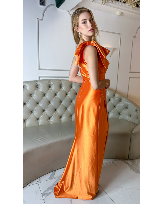 Vestido Cetim Ref. 048470 - LARANJA