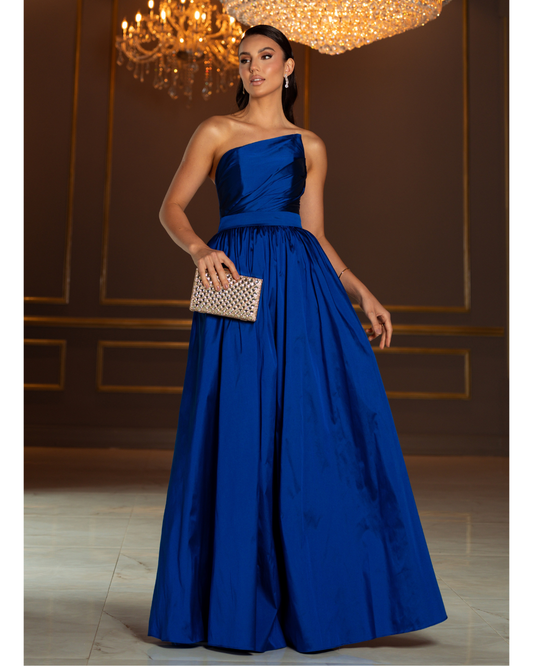Vestido Tafetá Ref. 049111 - AZUL ROYAL