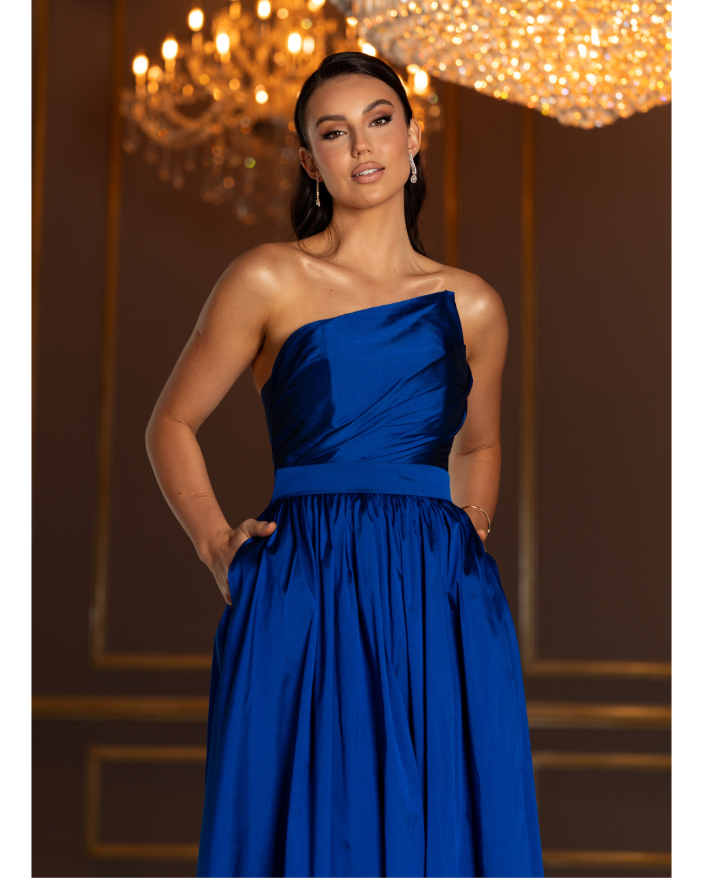 Vestido Tafetá Ref. 049111 - AZUL ROYAL
