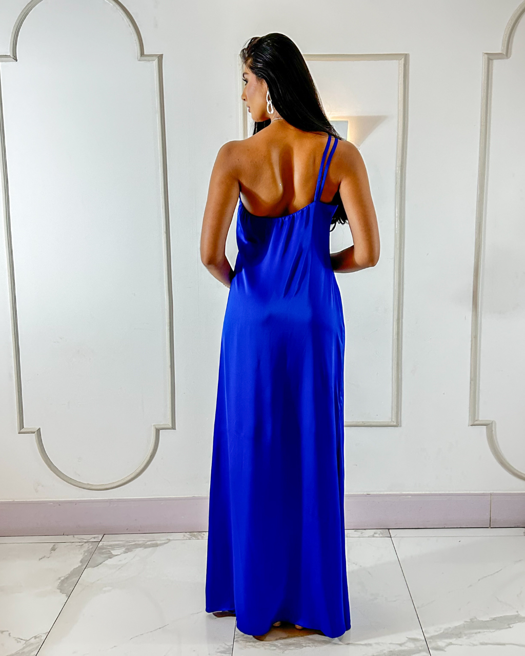 Vestido Cetim Ref. 049044 - AZUL ROYAL