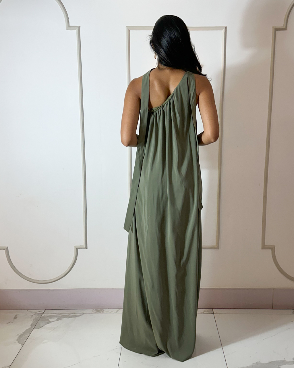 Vestido Crepe Ref. 049045 - VERDE OLIVA