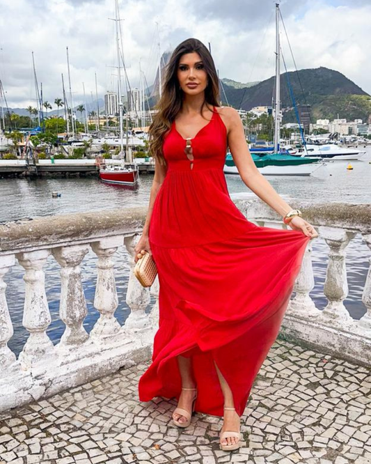 Vestido Crepe Ref. 049277 - VERMELHO