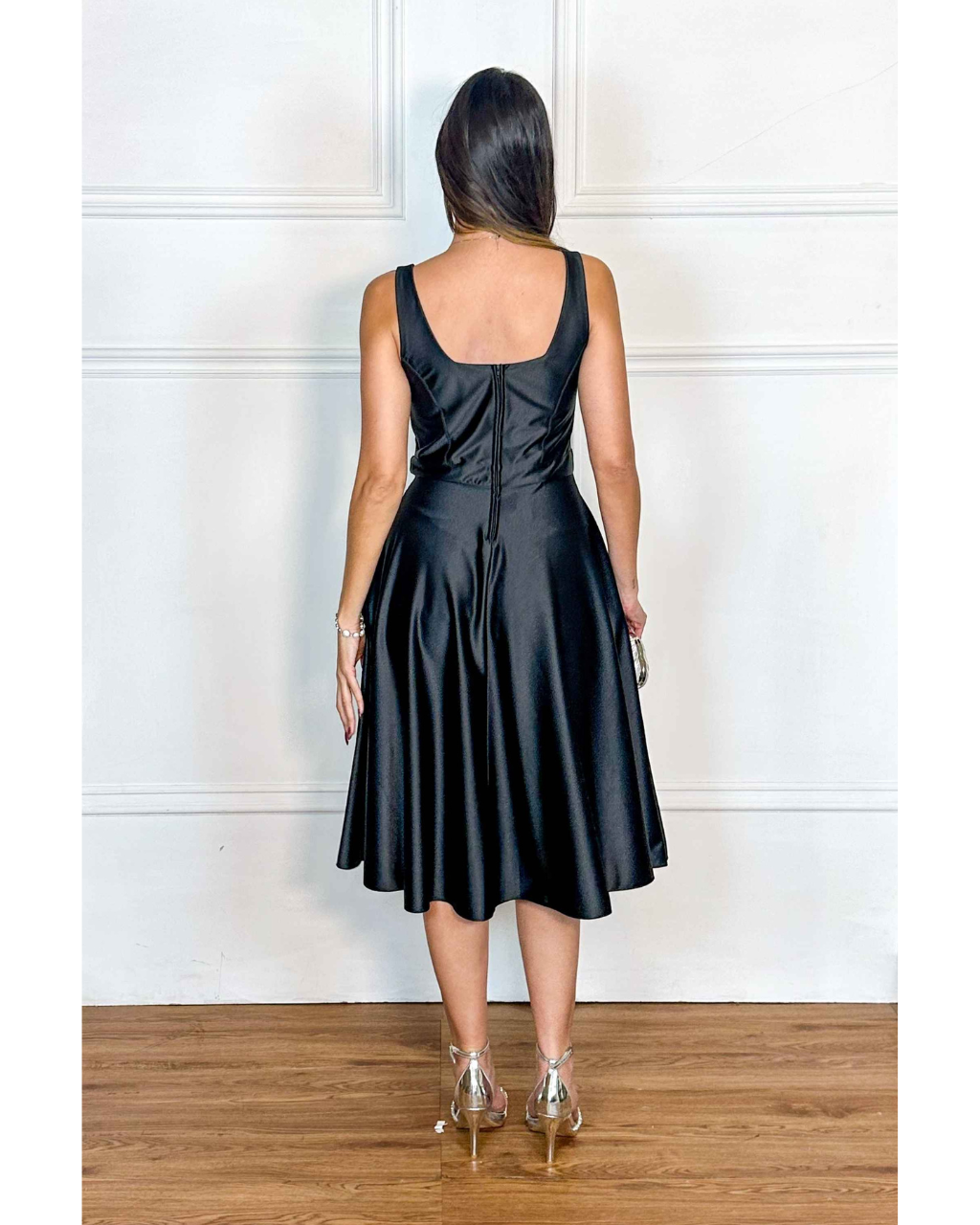 Vestido Cetim Ref. 048985 - PRETO