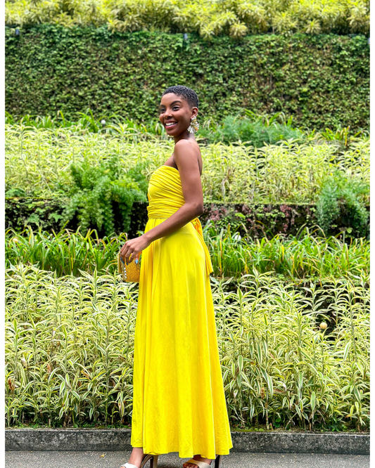 Vestido Wrap Dress Ref 044884 - AMARELO