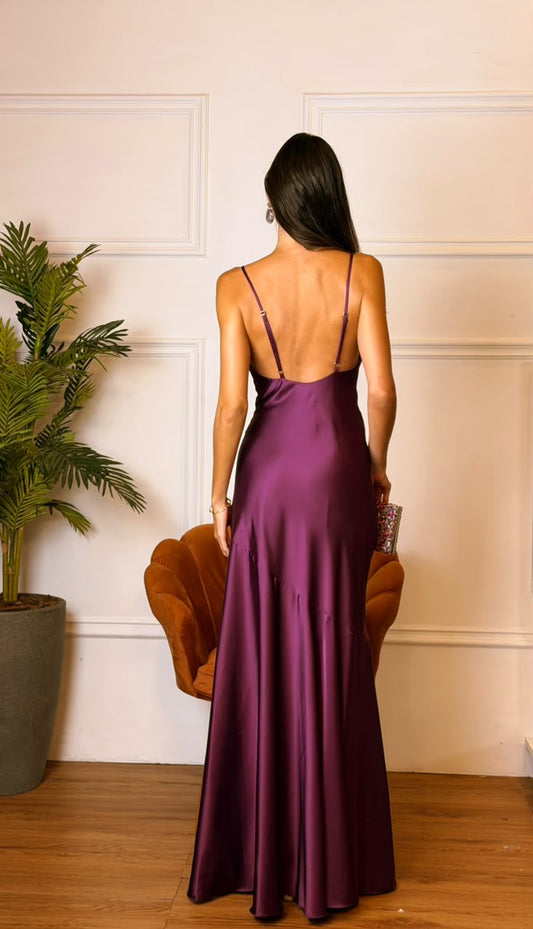 Vestido Cetim Ref. 048139 - ROXO