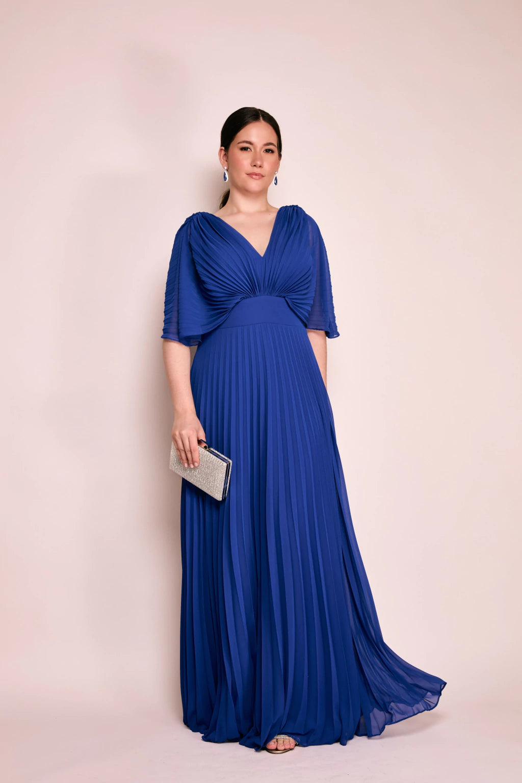 Vestido Plissado Ref. 048793 - AZUL ROYAL