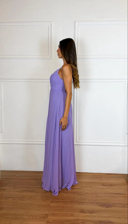Vestido Longo Crepe Ref 044390 - LILAS