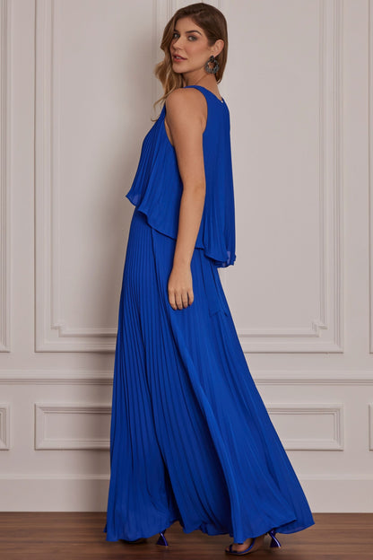 Vestido Longo Crepe Ref. 045504 - AZUL ROYAL