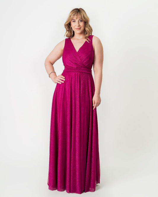Vestido Longo Lurex Ref. 045920 - FUCSIA