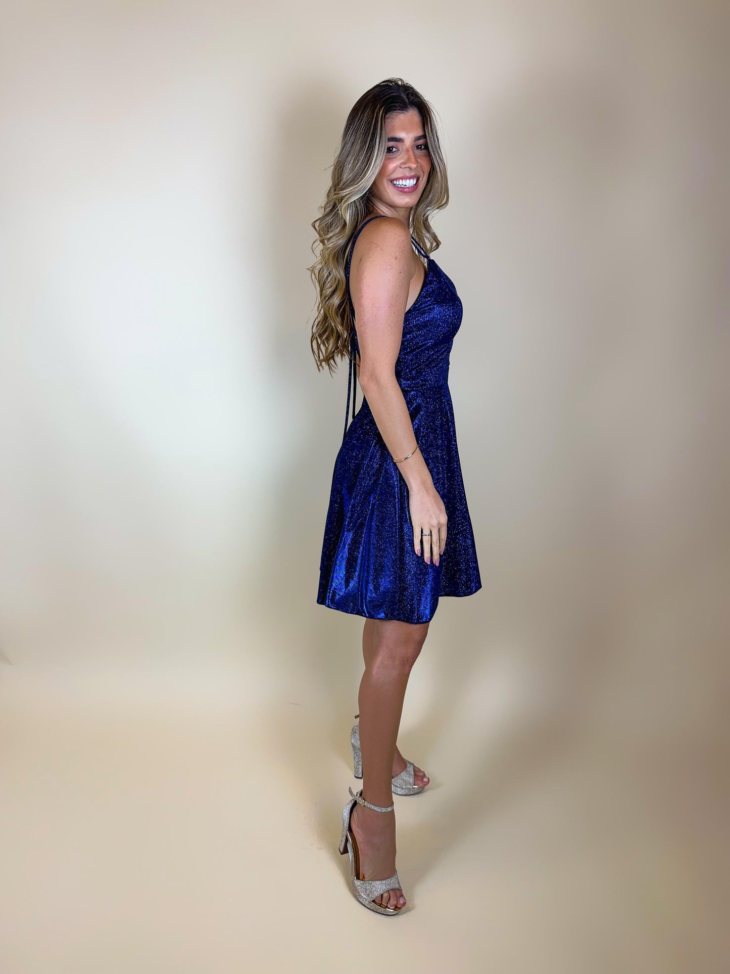 Vestido Glitter Ref. 047911 - MARINHO