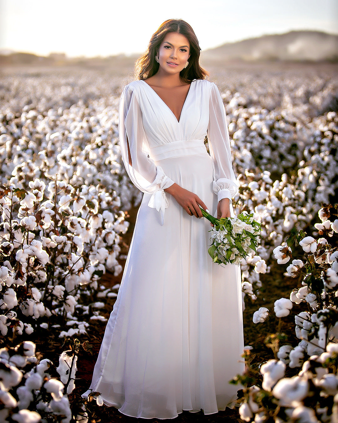 Vestido Longo Crepe Ref. 045010