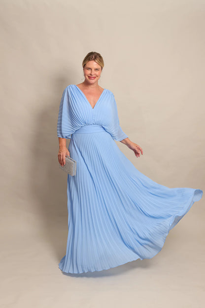 Vestido Plissado Ref. 048793 - AZUL SERENITY