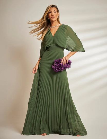 Vestido Plissado Ref. 048793 - VERDE OLIVA