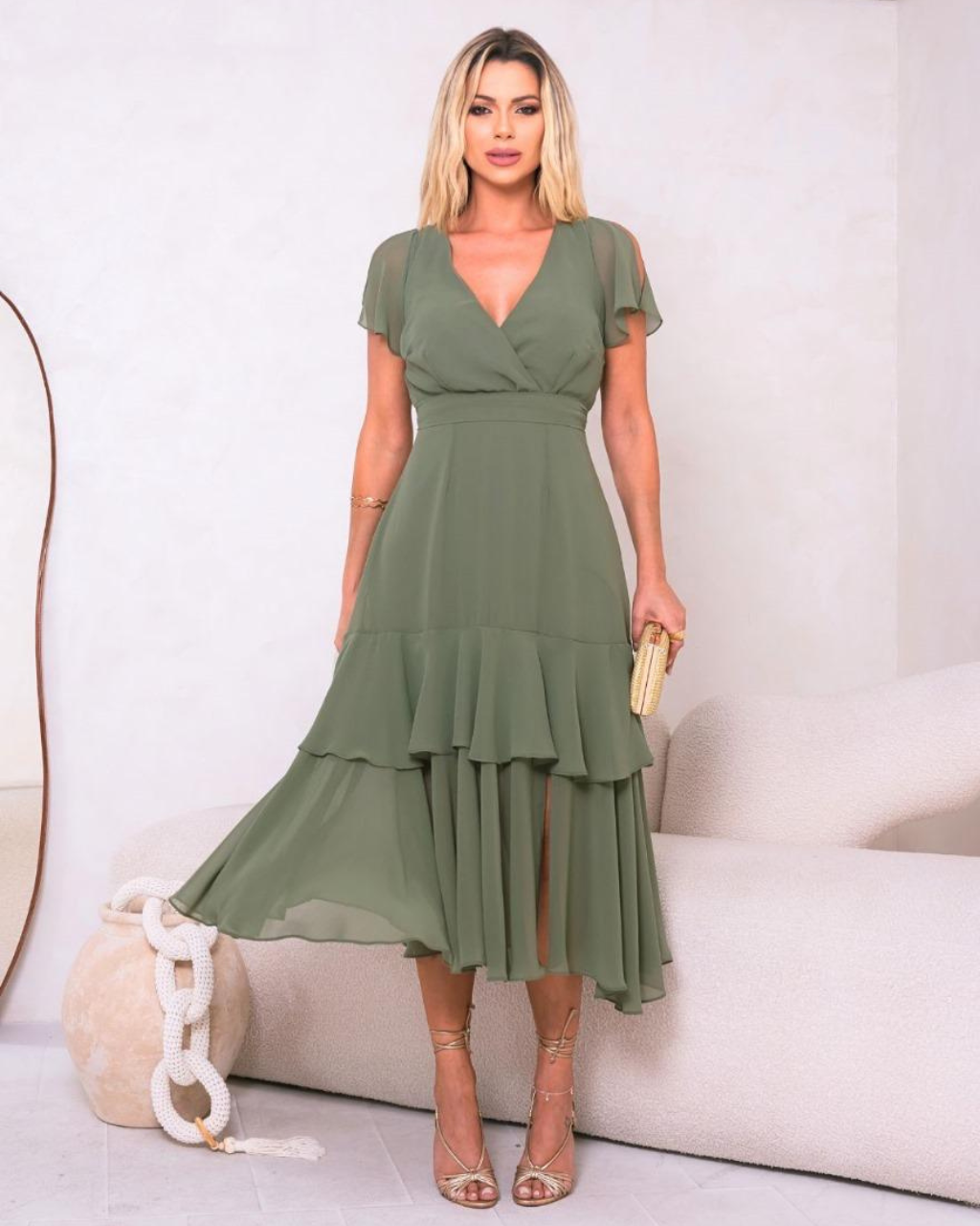 Vestido Midi Ref. 048579 - VERDE OLIVA