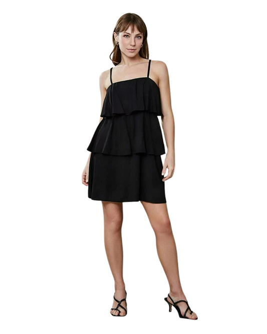 Vestido Babados Ref. 048028 - PRETO