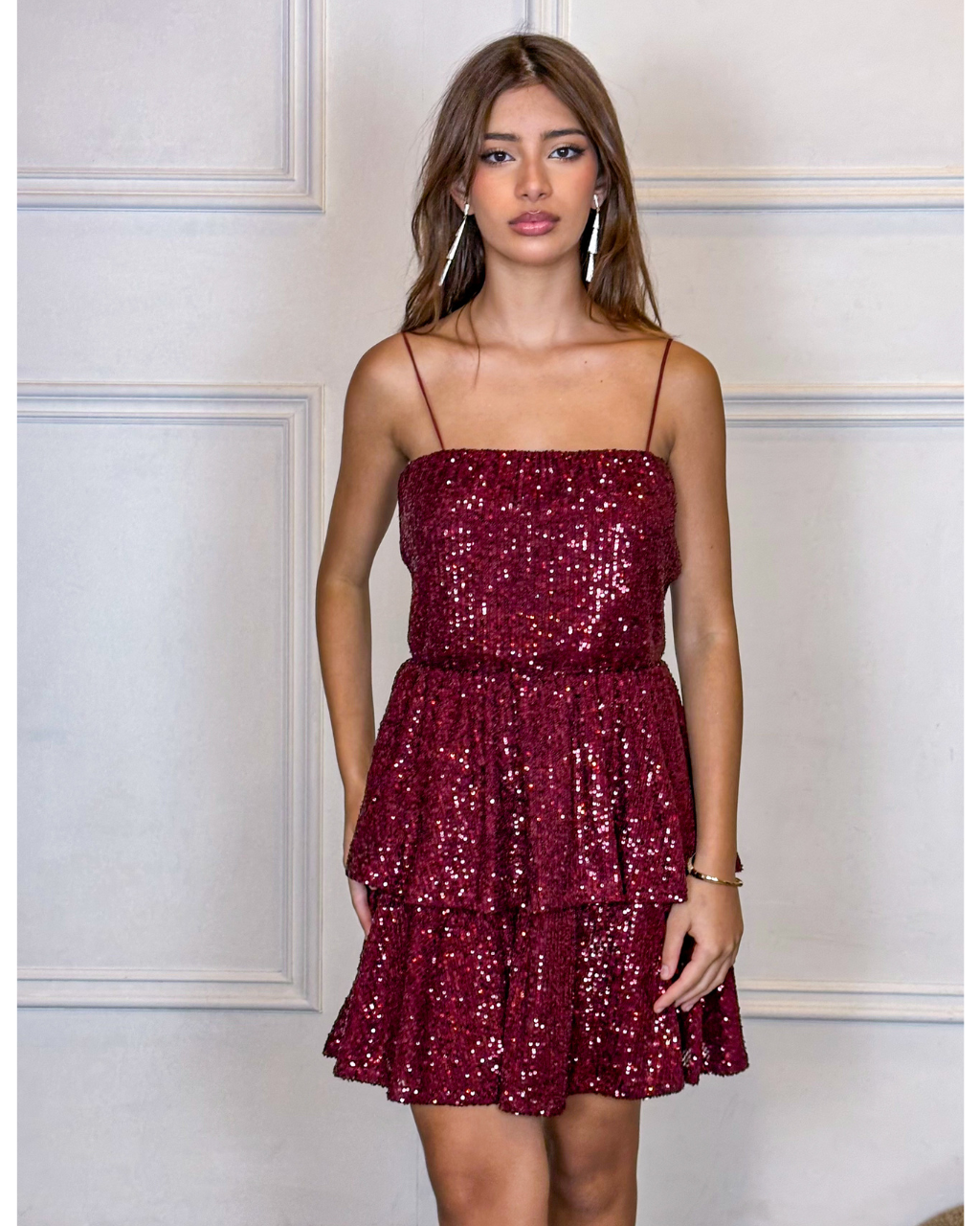 Vestido Paetê Ref. 048651 - MARSALA