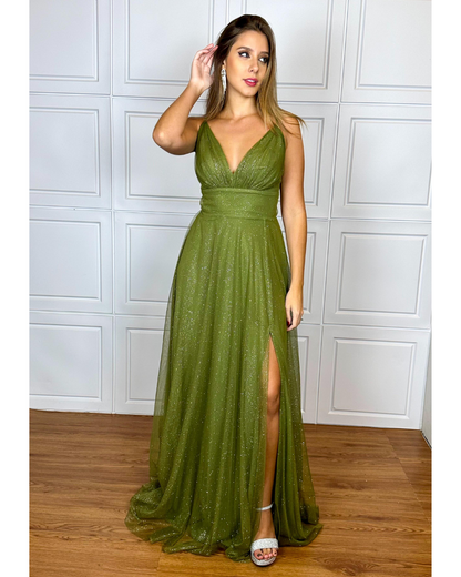 Vestido Longo Ref. 047298 - VERDE OLIVA