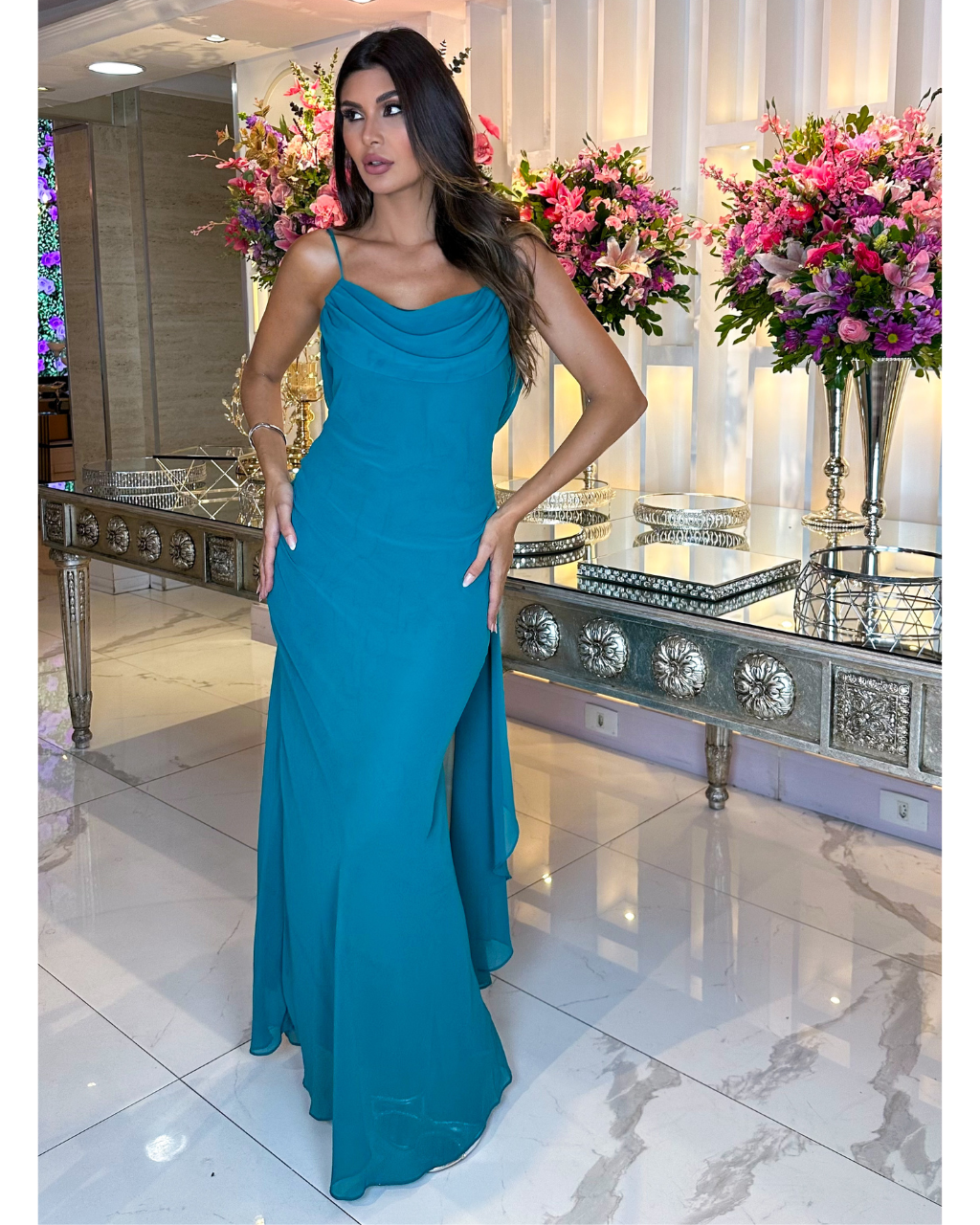 Vestido Longo Ref. 048059 - VERDE ESMERALDA