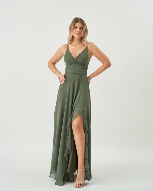 Vestido Longo Ref. 047970 - VERDE OLIVA