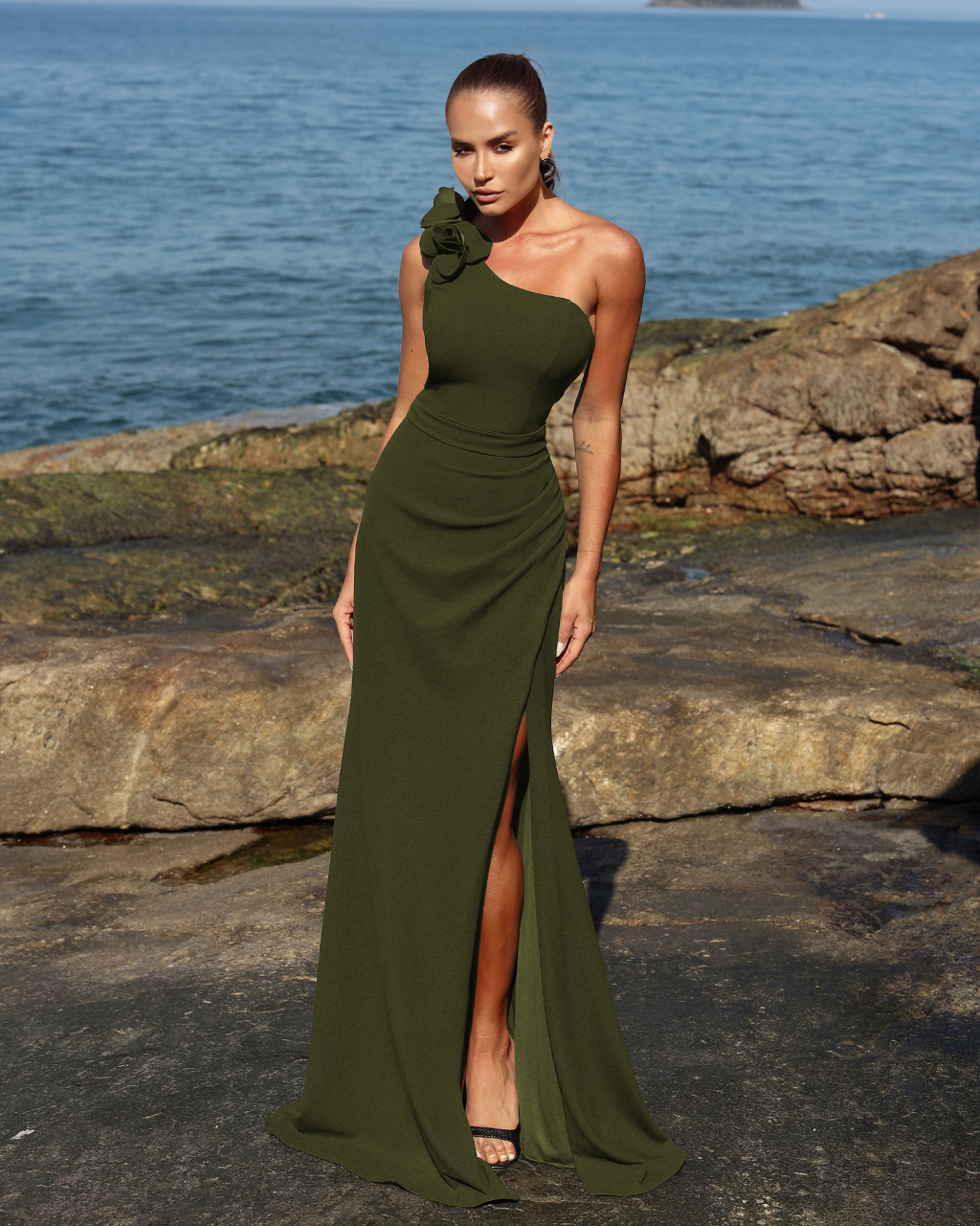 Vestido Longo Ref. 048973 - VERDE OLIVA