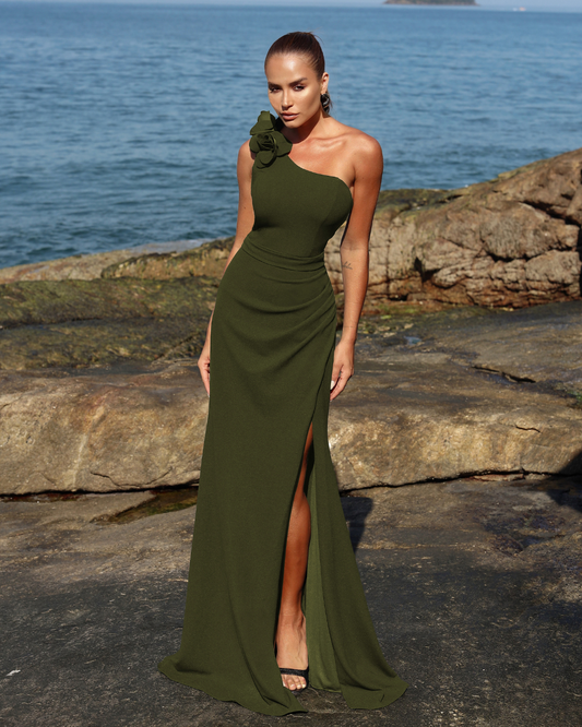 Vestido Longo Ref. 048973 - VERDE OLIVA