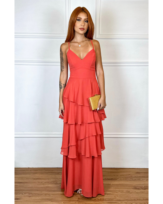Vestido Longo Ref. 048953 - TERRACOTA