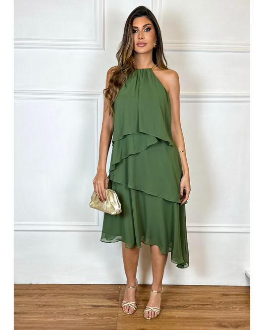 Vestido Midi Ref. 048952 - VERDE OLIVA