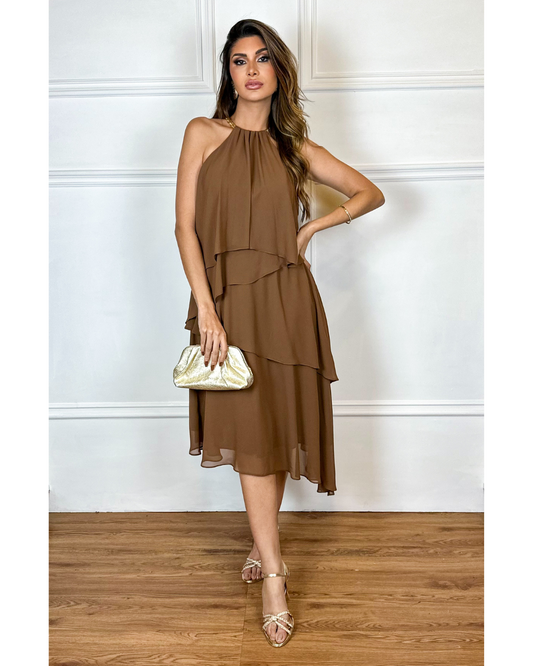Vestido Midi Ref. 048952 - MARROM