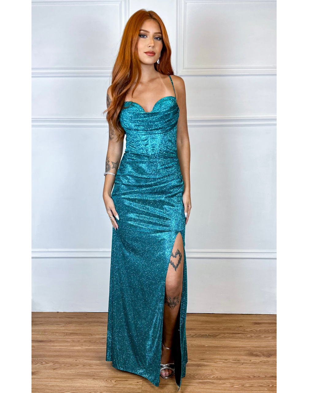 Vestido Longo Ref. 048046 - VERDE ESMERALDA
